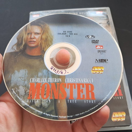 Monster DVD used, rental edition with Greek subtitles
