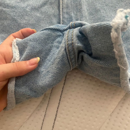 No Thinkin denim shorts like new, turquoise and blue, size XS