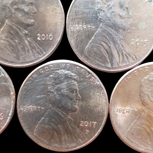 US 1 Cent Coins Lincoln used, set of 6 (2006-2018)