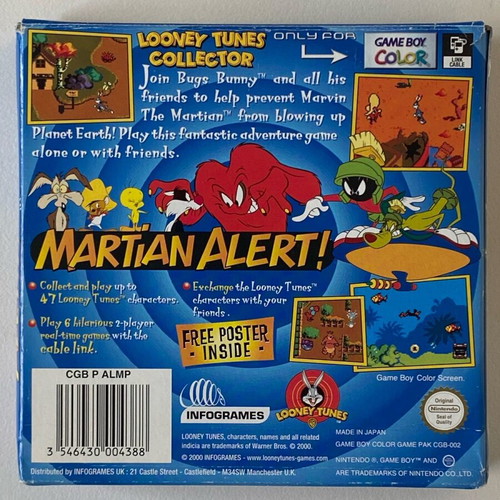 Nintendo Game Boy Color употребяван с Looney Tunes Martian Alert пълен