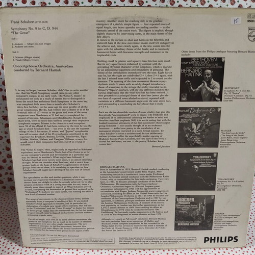 Schubert Symphony No. 9 The Great vinyl record used, classical