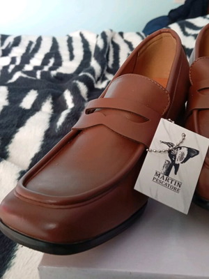 Martin Pescatore brown shoes with thick heel new, size 39