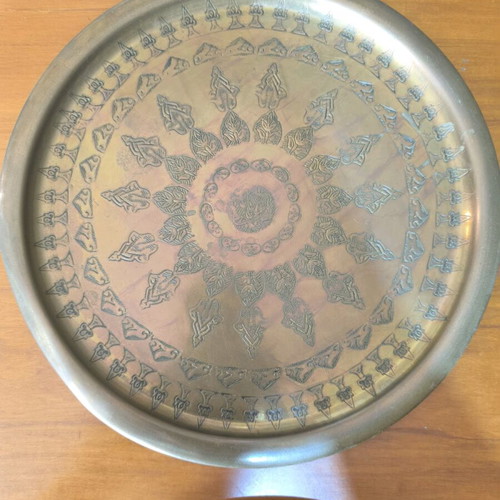 Antique set of Egyptian bronze plates like new