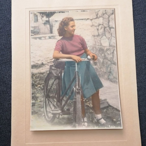 Bicycles used, two hand-colored photos