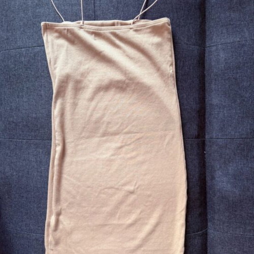 Summer dress Pull & Bear beige brown size Small like new elastic