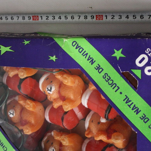 Christmas lights vintage set of 20 with teddy bears and Santa boots