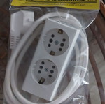 Power strip 2 sockets white new