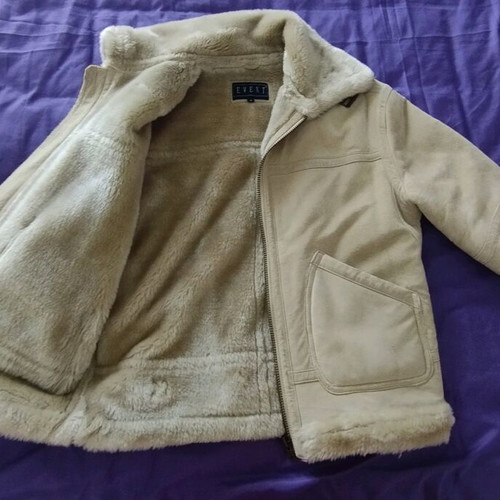 Event leather jacket used, beige, size M