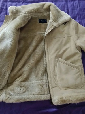 Event leather jacket used, beige, size M
