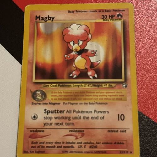 Magby Neo Genesis rare Pokémon card 23/111
