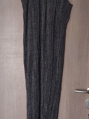 Lurex dress new, size S/M, gray with fabric flower