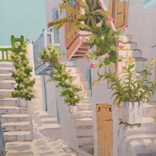 Oil painting canvas used, Manos Markantonakis, 50x70
