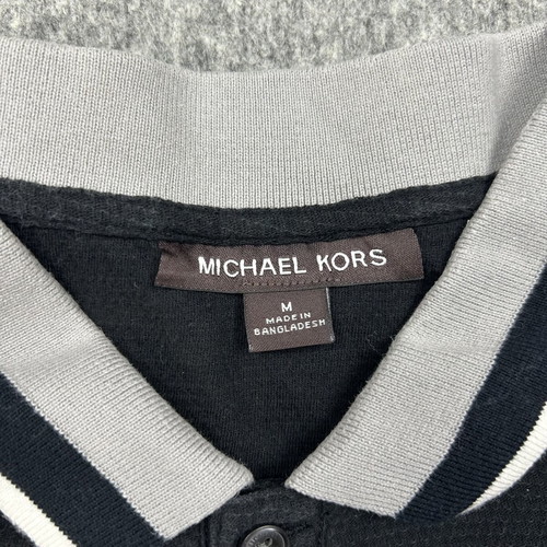 Michael Kors MK Polo shirt M black tipped collar used