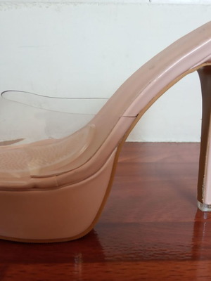 Mules ροζ/μπεζ καινούργια, μέγεθος 37,5, τακούνι 12 εκ.