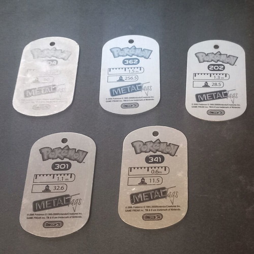 Pokemon metal tags, set of 5