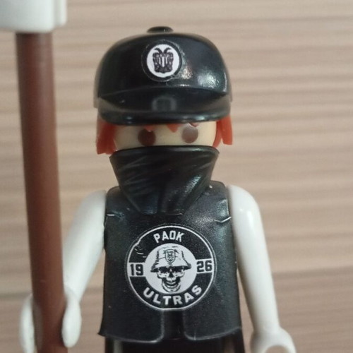 Playmobil PAOK Fan Figure like new with Team Flag