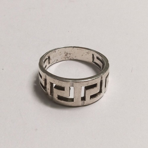 Silver ring 925 Meander size 9.75 handmade