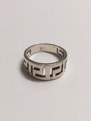Silver ring 925 Meander size 9.75 handmade