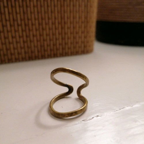 Gold-colored ring used, handmade size 17-18