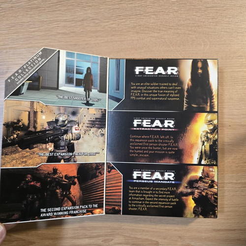 Fear Platinum Collection PC game like new, includes 3 titles