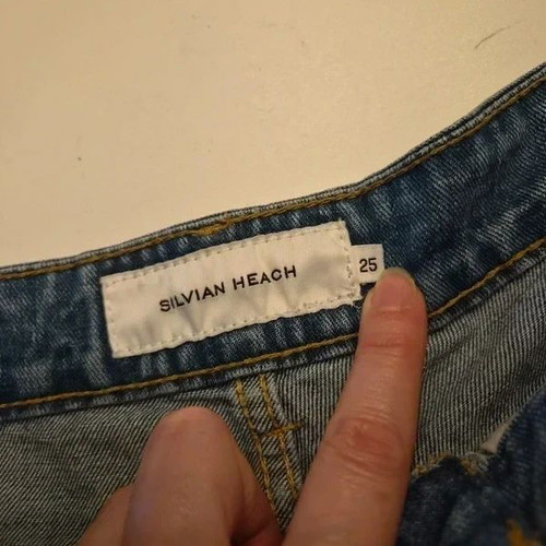 Silvian Heach Sequin Denim Shorts like new, W25, colorful festival style