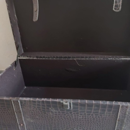 Vintage large trunk with embossed leather like new