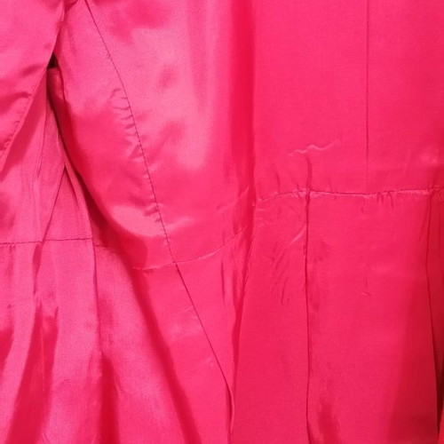 Red half coat with waist buttons, size M