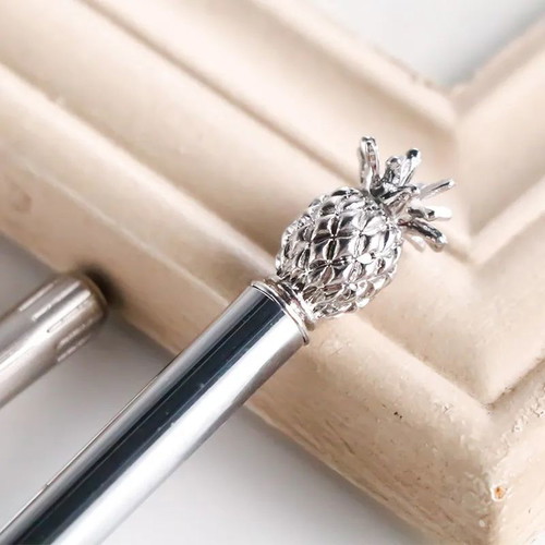 Pineapple Silver pen new, metal ballpoint in silver color