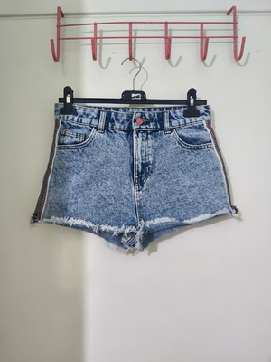 Ethnic denim shorts Manguun like new with colorful side trim
