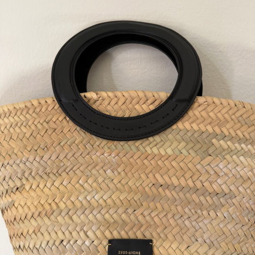 Zeus + Dione Handbag new, straw with leather details