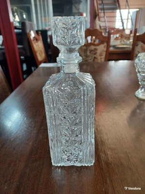 Glass bottle used, needs plastic stopper replacement, height 24 cm