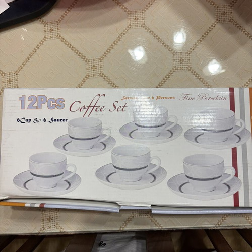 Teacup set, 12 pieces, porcelain