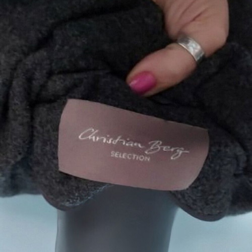 Wool coat used with wrap and fringes Cristian Berg gray unisize