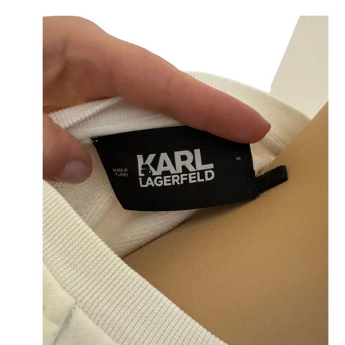 Karl Lagerfeld white sweatshirt with strass logo like new – Small/M