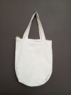 Canvas tote bag with zipper, shoulder bag, white with glitter illustration