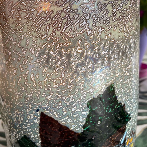 Costa Boda Crystal Vase like new with Animal Print design