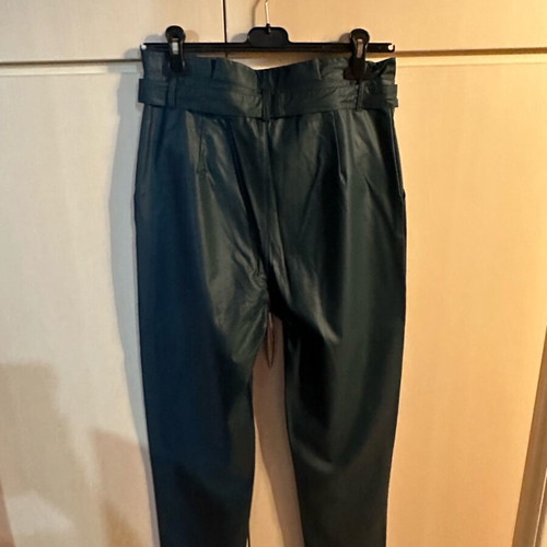Forever Young The Label faux leather pants size M like new, cypress green