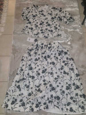 Twist and Tango set new, blouse S, skirt M black and white