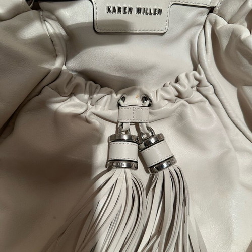Karen Millen leather crossbody bag like new, beige