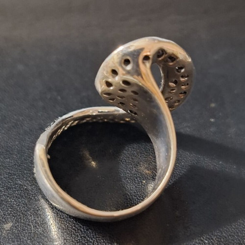 Oxette Silver Ring 9.25 with Black Zirconia New