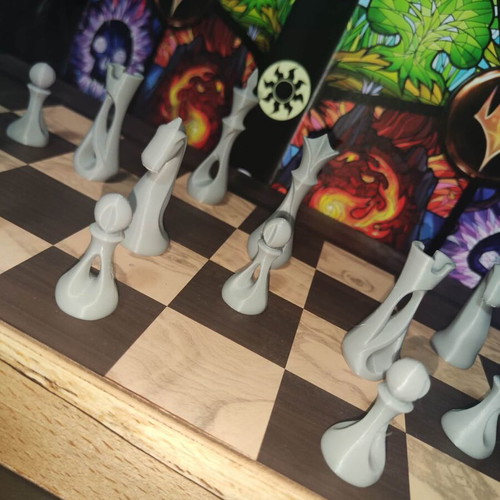 Chess Pawns Modern new, set of 16 gray pieces