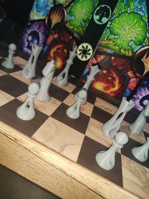 Chess Pawns Modern new, set of 16 gray pieces