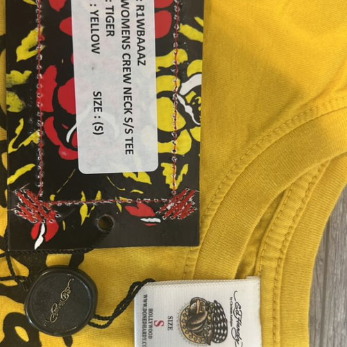 Ed Hardy T-shirt new women's, size S, yellow