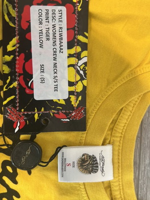 Ed Hardy T-shirt new women's, size S, yellow