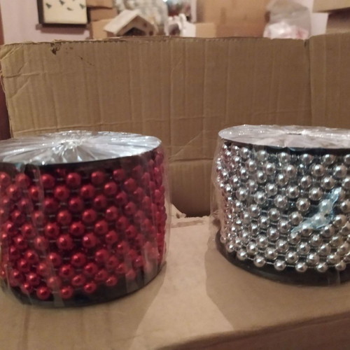 Vintage Christmas pearl garland new, set of 4 pieces