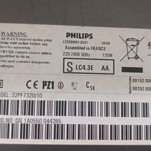 Philips 32'' TV Boards Set used with cables and speakers