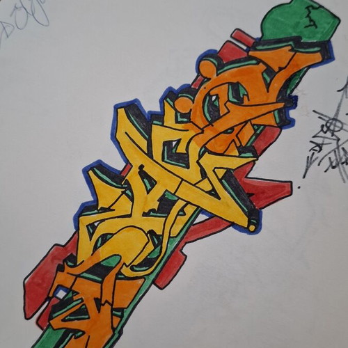 Graffiti colour sketch artwork on thick paper new