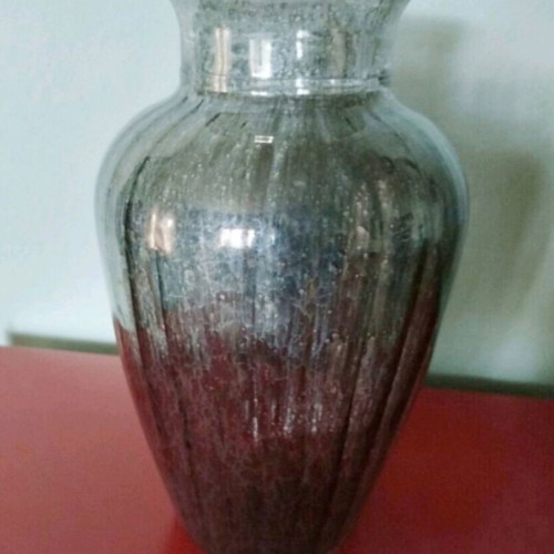 Italian glass vase with silver coating, like new