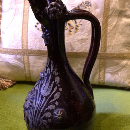 Çanakkale Pottery Ewer 19th Century Ottoman Empire used, 35 cm
