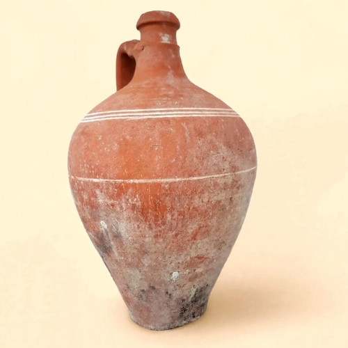 Authentic Refugee Clay Botza 1920 Kavala used, handmade red clay